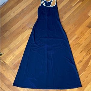 Navy and White Matte Jersey Dress